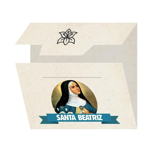 Cartão Personalizado + Medalhinha de Santa Beatriz