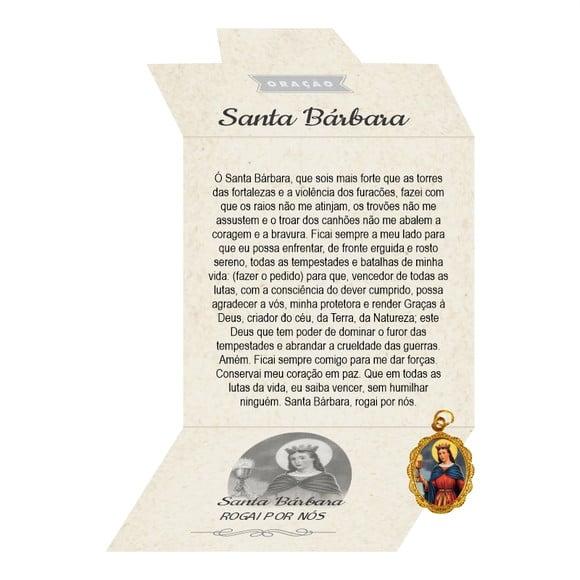 Cartão Personalizado + Medalhinha de Santa Bárbara