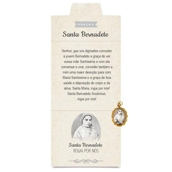 Cartão Personalizado + Medalhinha de Santa Bernadete
