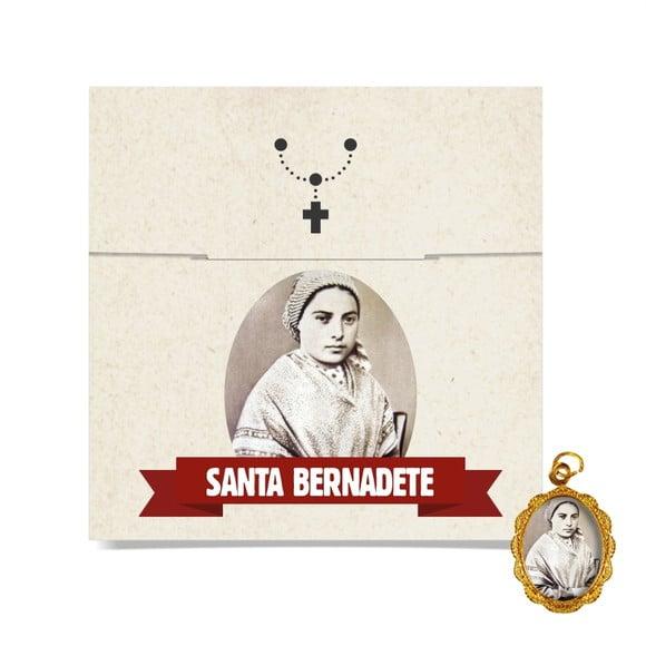 Cartão Personalizado + Medalhinha de Santa Bernadete