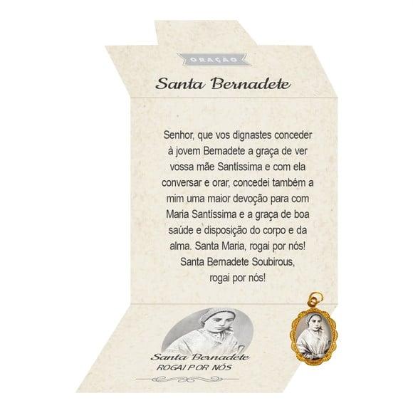 Cartão Personalizado + Medalhinha de Santa Bernadete