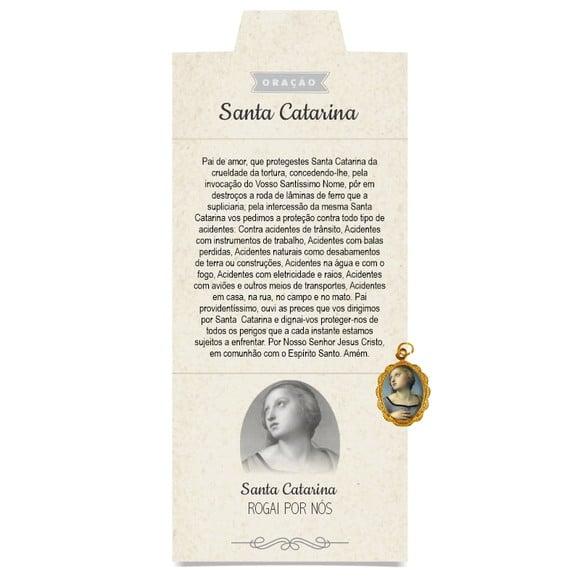 Cartão Personalizado + Medalhinha de Santa Catarina