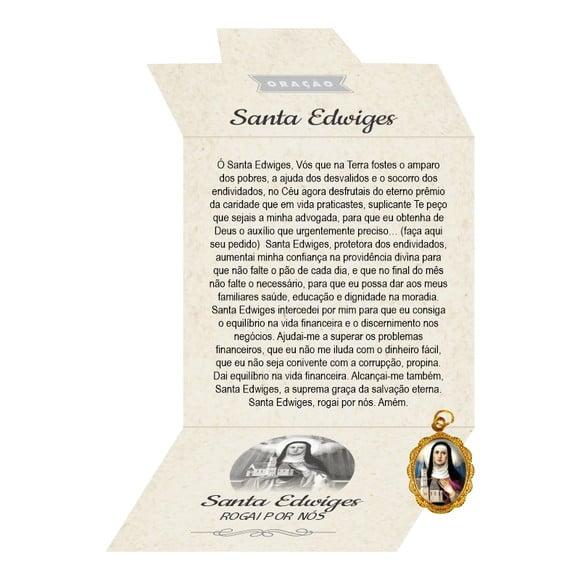 Cartão Personalizado + Medalhinha de Santa Edwiges