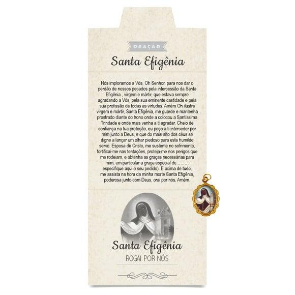 Cartão Personalizado + Medalhinha de Santa Efigênia