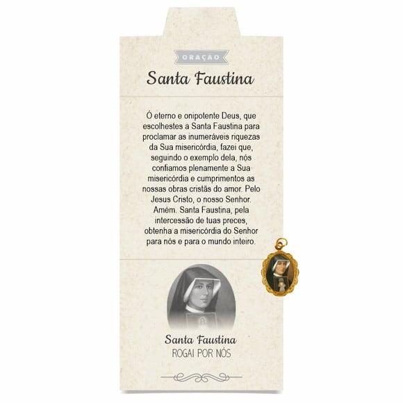 Cartão Personalizado + Medalhinha de Santa Faustina