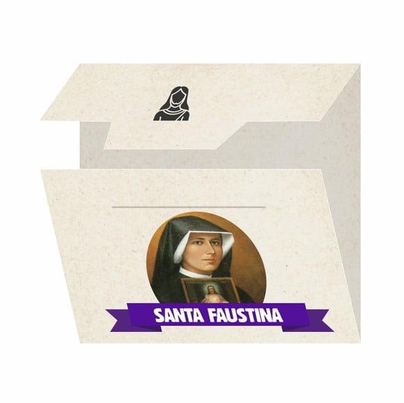 Cartão Personalizado + Medalhinha de Santa Faustina