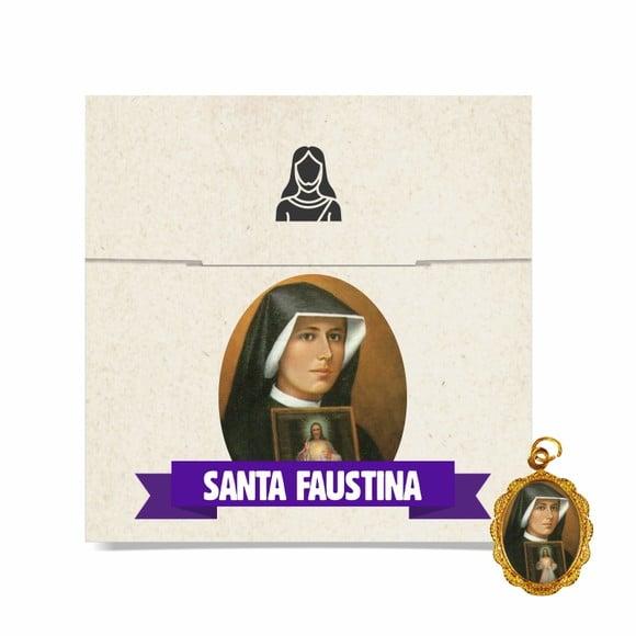 Cartão Personalizado + Medalhinha de Santa Faustina