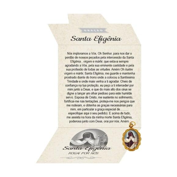 Cartão Personalizado + Medalhinha de Santa Efigênia