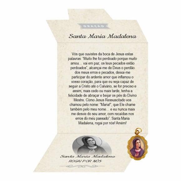 Cartão Personalizado + Medalhinha de Santa Maria Madalena