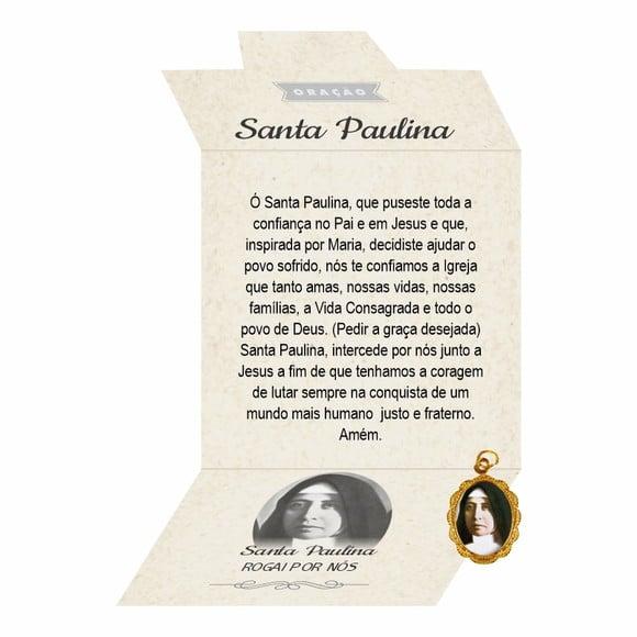 Cartão Personalizado + Medalhinha de Santa Paulina