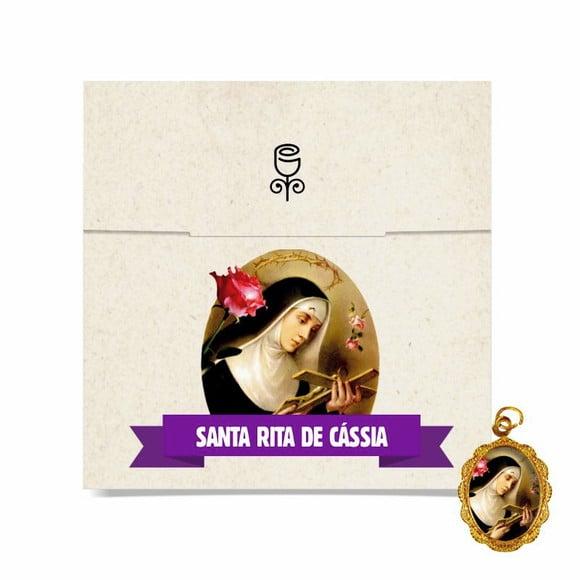 Cartão personalizado + medalhinha de Santa Rita