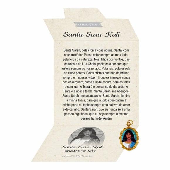 Cartão Personalizado + Medalhinha de Santa Sara Kali