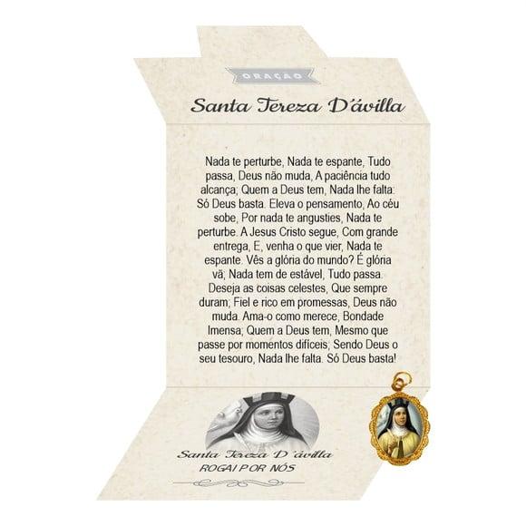 Cartão Personalizado + Medalhinha de Santa Tereza D´ávila