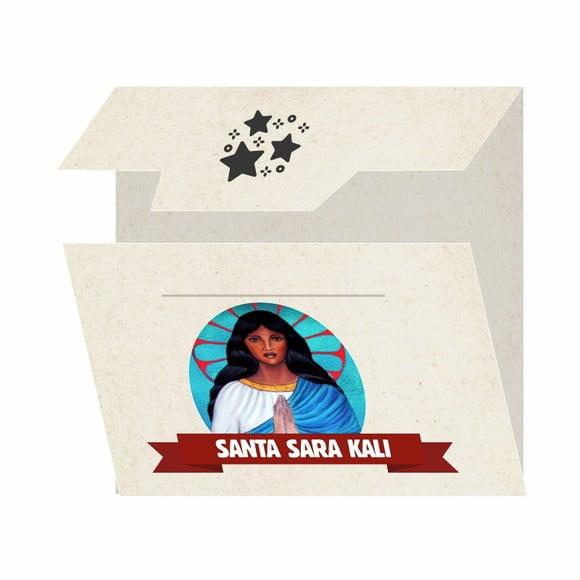 Cartão Personalizado + Medalhinha de Santa Sara Kali