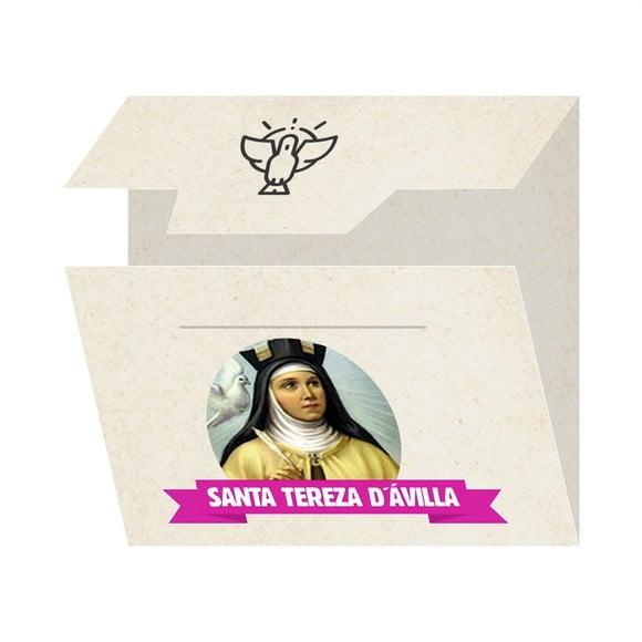 Cartão Personalizado + Medalhinha de Santa Tereza D´ávila