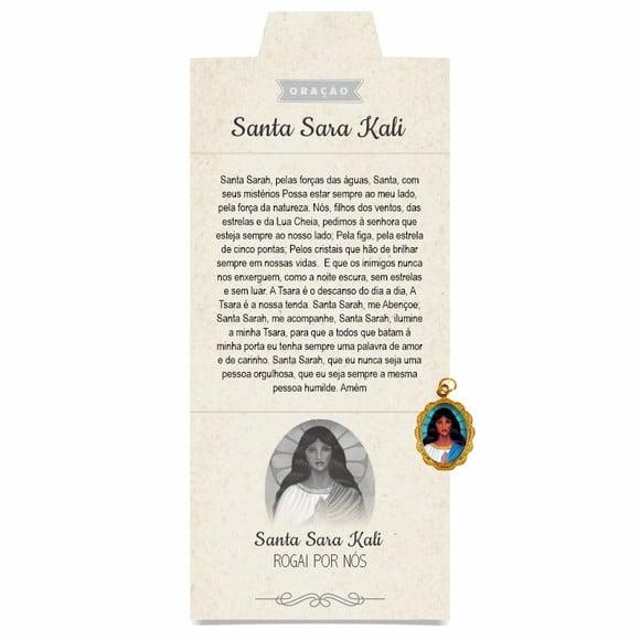 Cartão Personalizado + Medalhinha de Santa Sara Kali