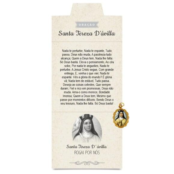 Cartão Personalizado + Medalhinha de Santa Tereza D´ávila