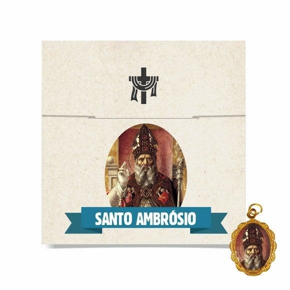 Cartão Personalizado + Medalhinha de Santo Ambrósio