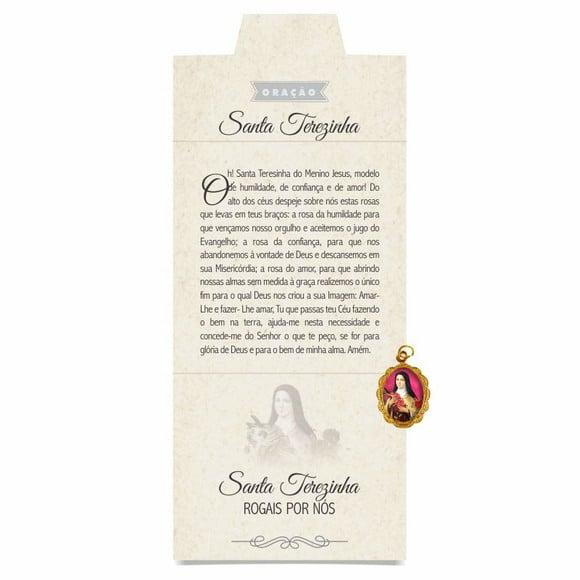 Cartão personalizado + medalhinha de Santa Terezinha