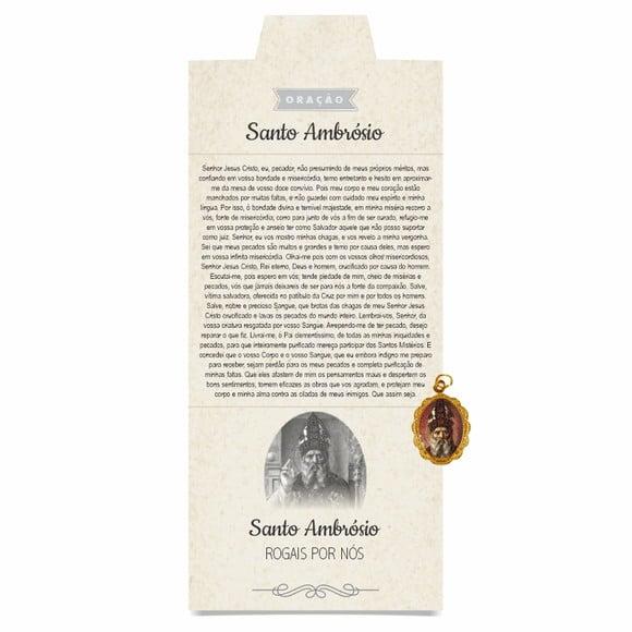 Cartão Personalizado + Medalhinha de Santo Ambrósio