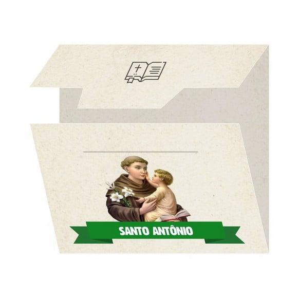 Cartão personalizado + medalhinha de Santo Antonio