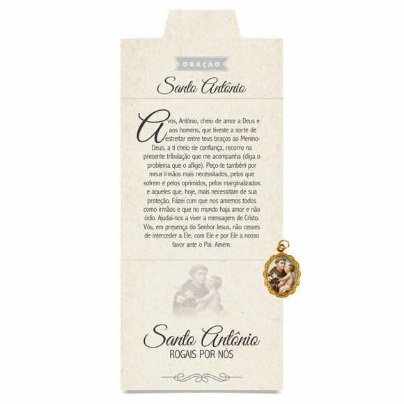 Cartão personalizado + medalhinha de Santo Antonio