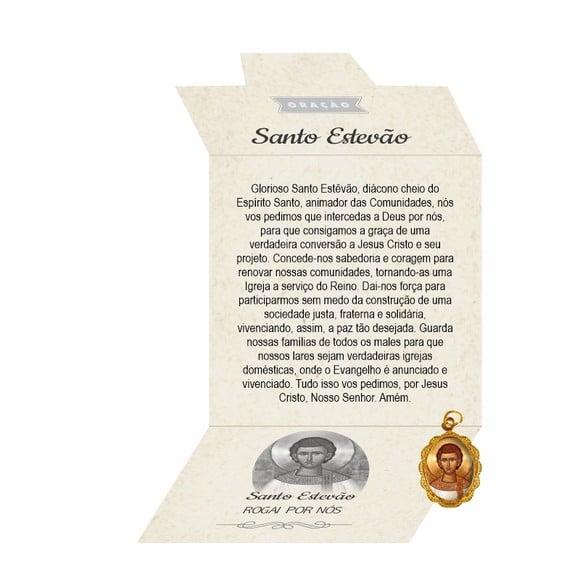 Cartão Personalizado + Medalhinha de Santo Estevão