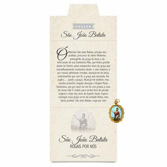 Cartão personalizado + medalhinha de São João Batista