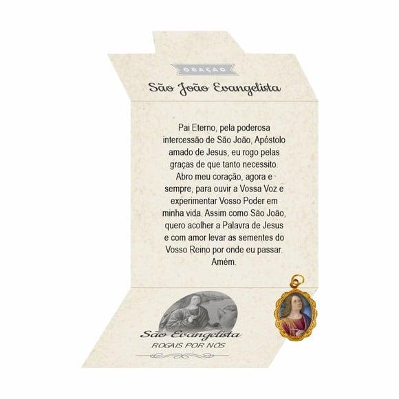 Cartão Personalizado + Medalhinha de São João Evangelista