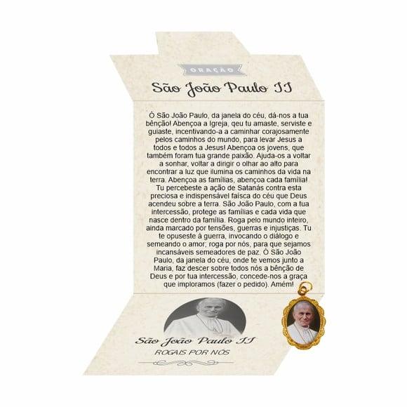 Cartão Personalizado + Medalhinha de São João Paulo Segundo