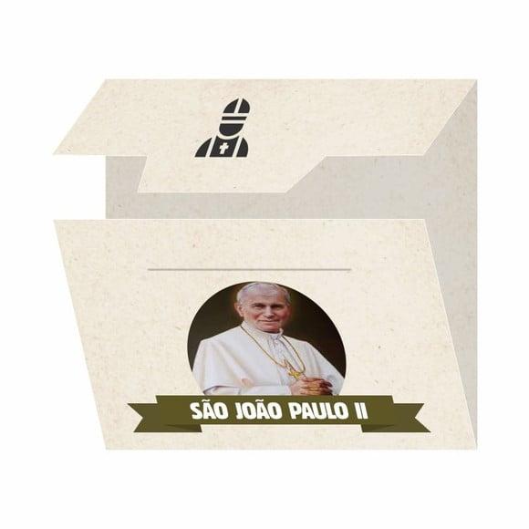 Cartão Personalizado + Medalhinha de São João Paulo Segundo