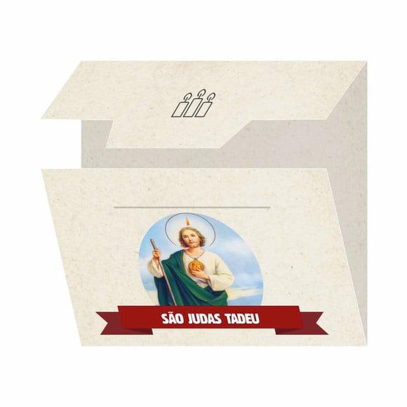 Cartão personalizado + medalhinha de São Judas Tadeu