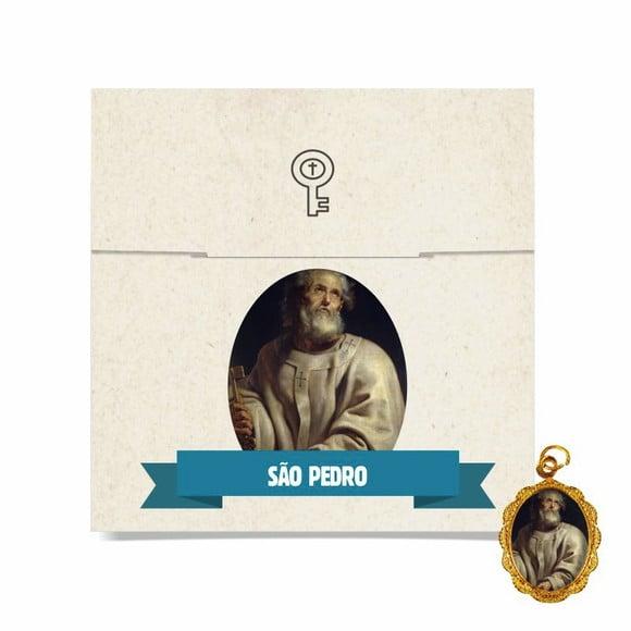 Cartão personalizado + medalhinha de São Pedro
