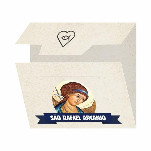 Cartão Personalizado + Medalhinha de São Rafael Arcanjo