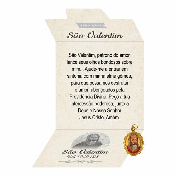Cartão Personalizado + Medalhinha de São Valentim