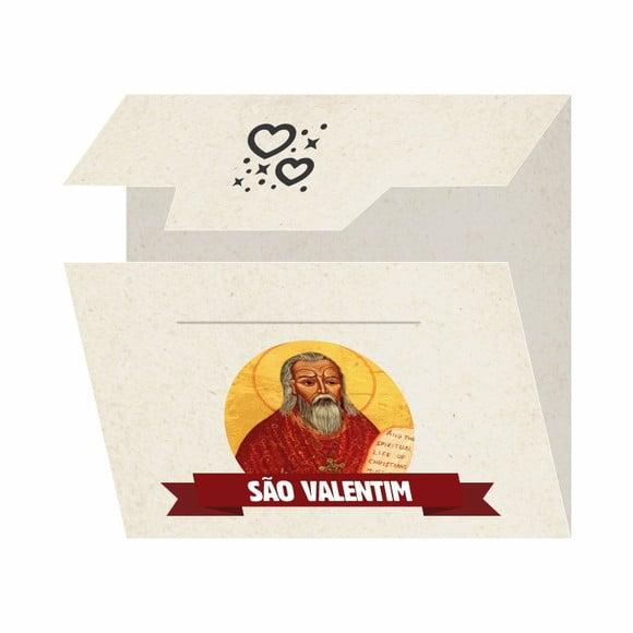 Cartão Personalizado + Medalhinha de São Valentim