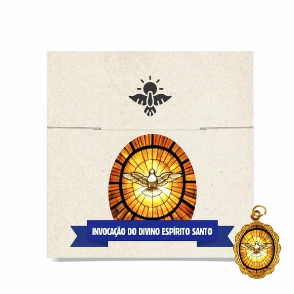 Cartão Personalizado + Medalhinha Divino Espírito Santo