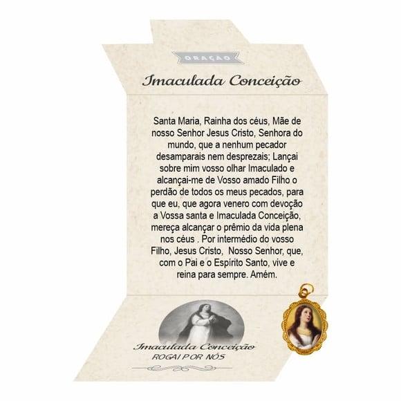 Cartão Personalizado + Medalhinha Imaculada Conceição
