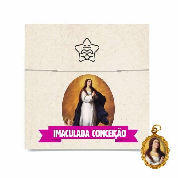Cartão Personalizado + Medalhinha Imaculada Conceição