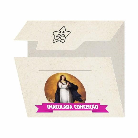 Cartão Personalizado + Medalhinha Imaculada Conceição