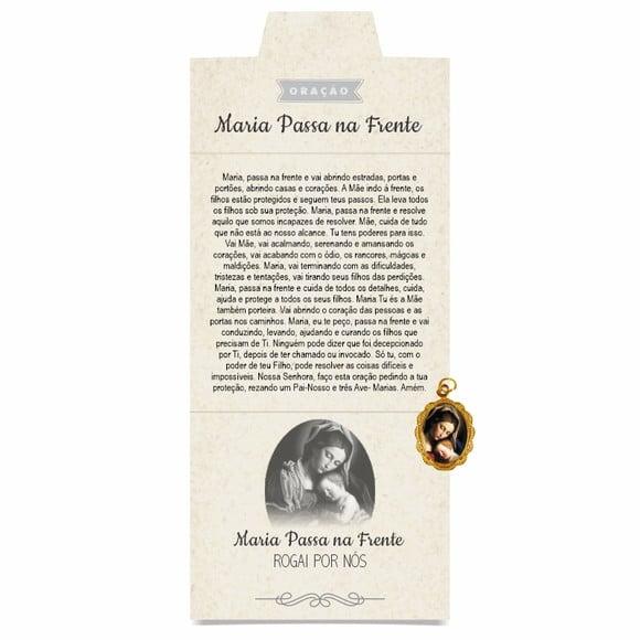 Cartão Personalizado + Medalhinha Maria Passa na Frente