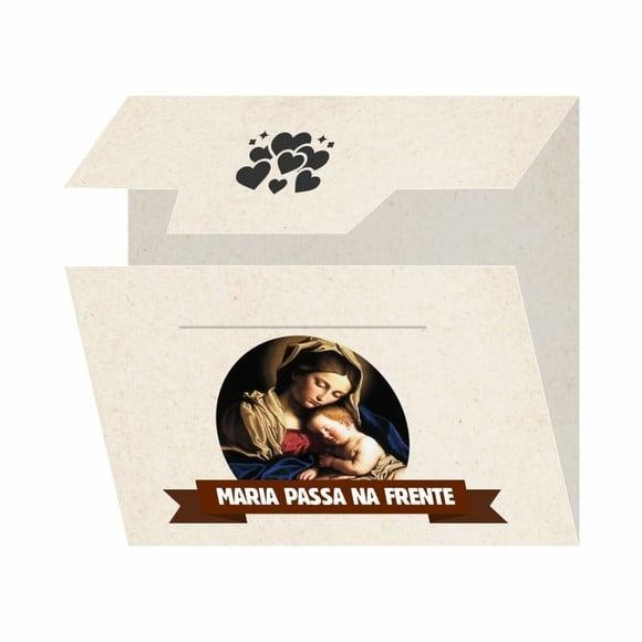 Cartão Personalizado + Medalhinha Maria Passa na Frente