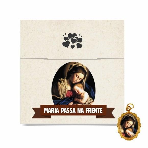Cartão Personalizado + Medalhinha Maria Passa na Frente