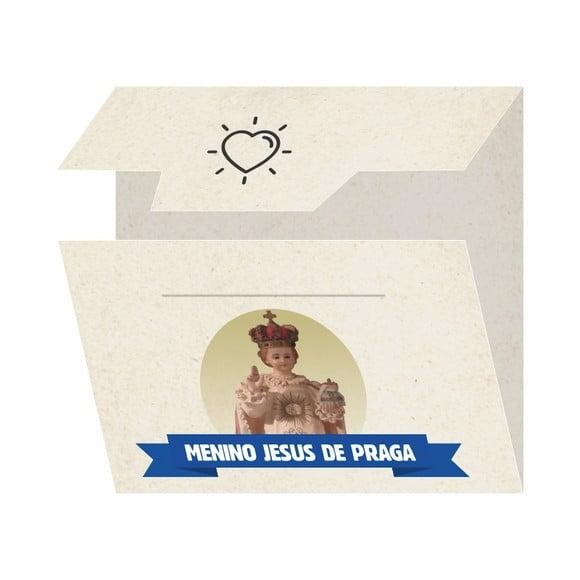 Cartão Personalizado + Medalhinha Meninos Jesus de Praga