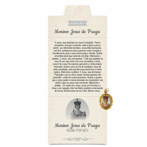 Cartão Personalizado + Medalhinha Meninos Jesus de Praga