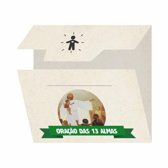 Cartão Personalizado + Medalhinha Oração das 13 Almas
