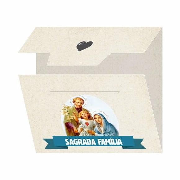 Cartão personalizado + medalhinha Sagrada Família