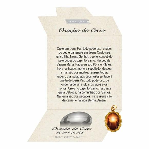 Cartão Personalizado + Medalhinha Oração do Creio