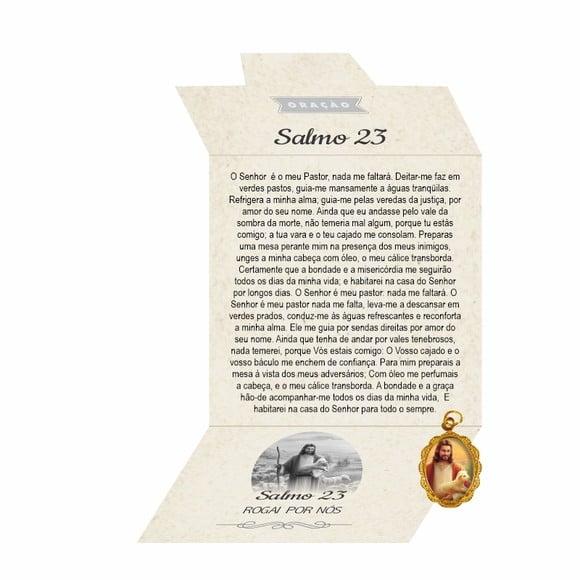 Cartão Personalizado + Medalhinha Salmo 23