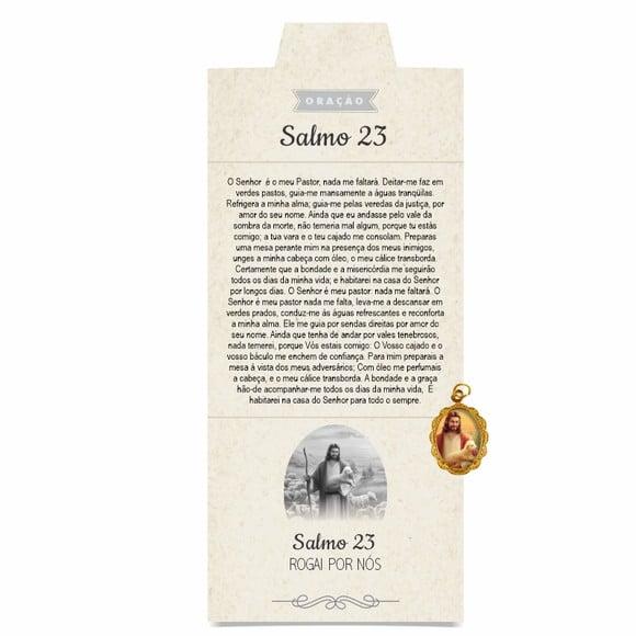 Cartão Personalizado + Medalhinha Salmo 23